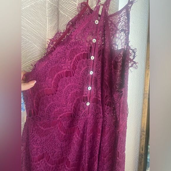 NWT Free People Dahlia Purple Floral Lace Dress Womens Large intimately - Picture 7 of 13